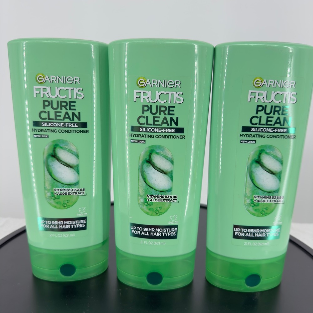 Garnier Fructis Pure Clean Hydrating Conditioner 21oz 3 Pack Silicone Free Aloe